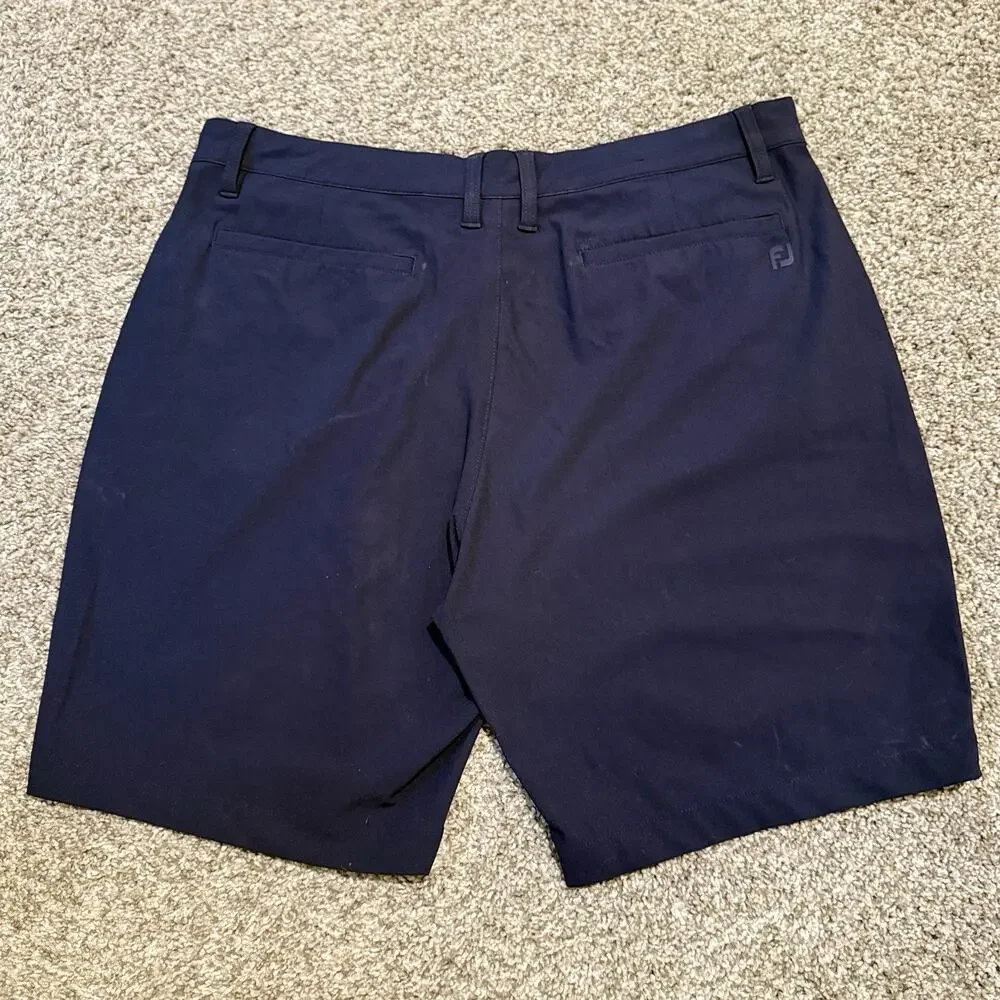 FootJoy Golf Shorts Mens 36 Navy Blue Flat Front Performance FJ Golf